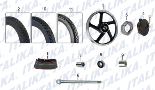 RUEDA TRASERA (FT125 ROJA, FT125 CLASICA, FT125 SPORT)